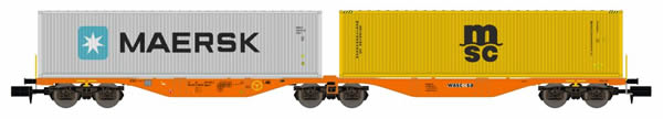 REE Modeles NW-098 - Flat Car Sggrss 80 with Container Loads MAERK and MSC